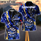 BlueJose Darts Samurai Line Gold Premium Fire Dartboard Customized Name, Team Name 3D Shirt (4 Colors)