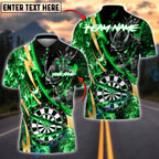 BlueJose Darts Samurai Line Gold Premium Fire Dartboard Customized Name, Team Name 3D Shirt (4 Colors)