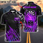BlueJose Darts Skull Fire Flame Customized Name, Team Name 3D Shirt (4 Colors)