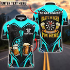 BlueJose Darts Beer Lovers That‚Äôs Why I‚Äôm Here Customized Name, Team Name 3D Shirt (4 Colors)