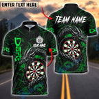 BlueJose Darts Dragon Flame Red Black Customized Name, Team Name 3D Shirt (4 Colors)