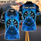 BlueJose Darts Flaming Bear Customized Name, Team Name 3D Shirt (4 Colors)