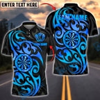 BlueJose Darts Golden Tribal Pattern Customized Name, Team Name 3D Shirt (4 Colors)
