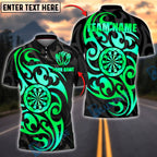 BlueJose Darts Golden Tribal Pattern Customized Name, Team Name 3D Shirt (4 Colors)