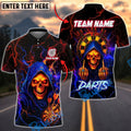 BlueJose Darts Grim Reaper Neon Lightning Customized Name, Team Name 3D Shirt (4 Colors)