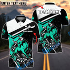 BlueJose Darts Aggressive Bull with Dartboard Personalized Name, Team Name Shirt (4 Colors)