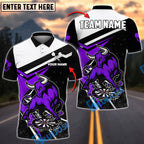 BlueJose Darts Aggressive Bull with Dartboard Personalized Name, Team Name Shirt (4 Colors)