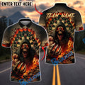 BlueJose Darts Grim Reaper Skull Fire Customized Name, Team Name 3D Shirt (4 Colors)