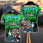 BlueJose Darts Graffiti Street Art Face Your Fear Style Customized Name, Team Name 3D Shirt (4 Colors)