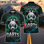 BlueJose Darts Angry Panda with Roses Personalized Name, Team Name Shirt (4 Colors)