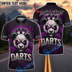 BlueJose Darts Angry Panda with Roses Personalized Name, Team Name Shirt (4 Colors)