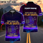 BlueJose Darts Funny Neon Text Throw - I Drink and I Forget Things Personalized Name, Team Name Shirt (4 Colors)
