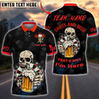 BlueJose Darts Skull Beer Mug That‚Äôs Why I‚Äôm Here Customized Name, Team Name 3D Shirt (4 Colors)