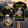 BlueJose Darts Skull Beer Mug That‚Äôs Why I‚Äôm Here Customized Name, Team Name 3D Shirt (4 Colors)