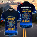 BlueJose Darts Funny Neon Text "I Play Darts ‚Äú Drink and I Forget Things" Personalized Name, Team Name Shirt (4 Colors)