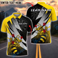 BlueJose Darts Buzzing Yellow Bee Cartoon Personalized Name Shirt