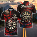 BlueJose Darts Skull Target Gothic Style Personalized Name, Team Name Shirt (4 Colors)
