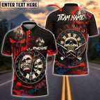 BlueJose Darts Skull Target Gothic Style Personalized Name, Team Name Shirt (4 Colors)