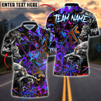 BlueJose Darts Wolf Design Dark Graffiti Style Customized Name, Team Name 3D Shirt (4 Colors)