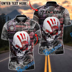 BlueJose Darts Skull Hand Smoke Style Customized Name, Team Name 3D Shirt (4 Colors)