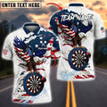 BlueJose Darts Eagle Dartboard Stars Stripes Patriotic Personalized Name Shirt