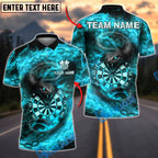 BlueJose Darts Black Snake Fire Flame Customized Name, Team Name 3D Shirt (4 Colors)