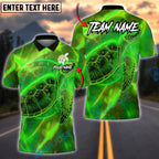 BlueJose Darts Turtle Dartboard Neon Glow Pattern Multicolor Options Personalized Name Shirt (4 Colors)