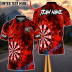 BlueJose Darts Aqua Flame Board Style Multicolor Options Personalized Name Shirt (4 Colors)