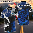 BlueJose Darts Dartboard Paint Splash Multicolor Options Personalized Name Shirt (4 Colors)