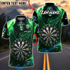 BlueJose Darts Dark Soul Skull Electric Dartboard Personalized Name, Team Name Unisex Shirt (4 Colors)