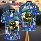 BlueJose Darts Christmas Tree Snowman Dartboard Festive Personalized Name, Team Name Unisex Shirt (4 Colors)