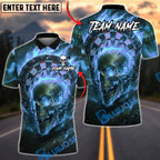 BlueJose Darts Lightning Flame Skull Multicolor Options Personalized Name Shirt (4 Colors)