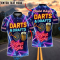BlueJose Darts Neon Darts & Drafts ‚Äì Perfect Night Personalized Name Shirt