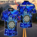 BlueJose Darts Neon Dartboard Electric Astronaut Glow Multicolor Options Personalized Name Shirt (4 Colors)