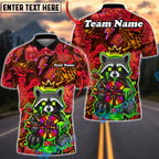BlueJose Darts Raccoon Neon Graffiti Dartboard Multicolor Options Personalized Name Shirt (4 Colors)