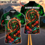 BlueJose Darts Dragon Rose Flame Personalized Name, Team Name Unisex Shirt (4 Colors)