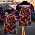 BlueJose Darts Dragon Rose Flame Personalized Name, Team Name Unisex Shirt (4 Colors)