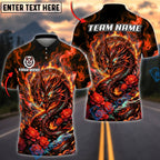 BlueJose Darts Dragon Rose Flame Personalized Name, Team Name Unisex Shirt (4 Colors)