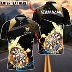 BlueJose Darts Luxury Flame Gold Personalized Name, Team Name Unisex Shirt (6 Colors)