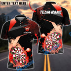 BlueJose Darts Luxury Flame Gold Personalized Name, Team Name Unisex Shirt (6 Colors)