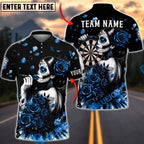 BlueJose Darts Sugar Skull Lady Rose Gothic Style Personalized Name, Team Name Unisex Shirt (6 Colors)