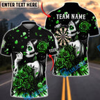 BlueJose Darts Sugar Skull Lady Rose Gothic Style Personalized Name, Team Name Unisex Shirt (6 Colors)
