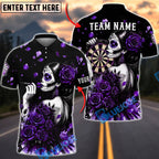 BlueJose Darts Sugar Skull Lady Rose Gothic Style Personalized Name, Team Name Unisex Shirt (6 Colors)