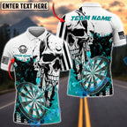 BlueJose Darts Skull Splash Personalized Name, Team Name Unisex Shirt (4 Colors)