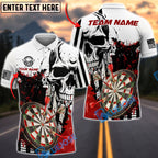 BlueJose Darts Skull Splash Personalized Name, Team Name Unisex Shirt (4 Colors)