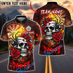 BlueJose Darts Flame Skull Spider Fiery Rose Personalized Name, Team Name Unisex Shirt (4 Colors)