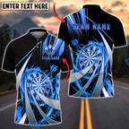 BlueJose Darts Flame Swirl Tornado Multicolor Options Personalized Name Shirt (4 Colors)