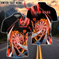 BlueJose Darts Flame Swirl Tornado Multicolor Options Personalized Name Shirt (4 Colors)