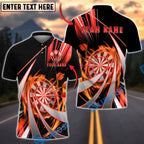 BlueJose Darts Flame Swirl Tornado Multicolor Options Personalized Name Shirt (4 Colors)