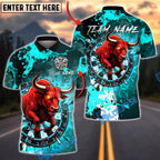 BlueJose Darts Bull Rage Fiery Dartboard Multicolor Options Personalized Name Shirt (4 Colors)